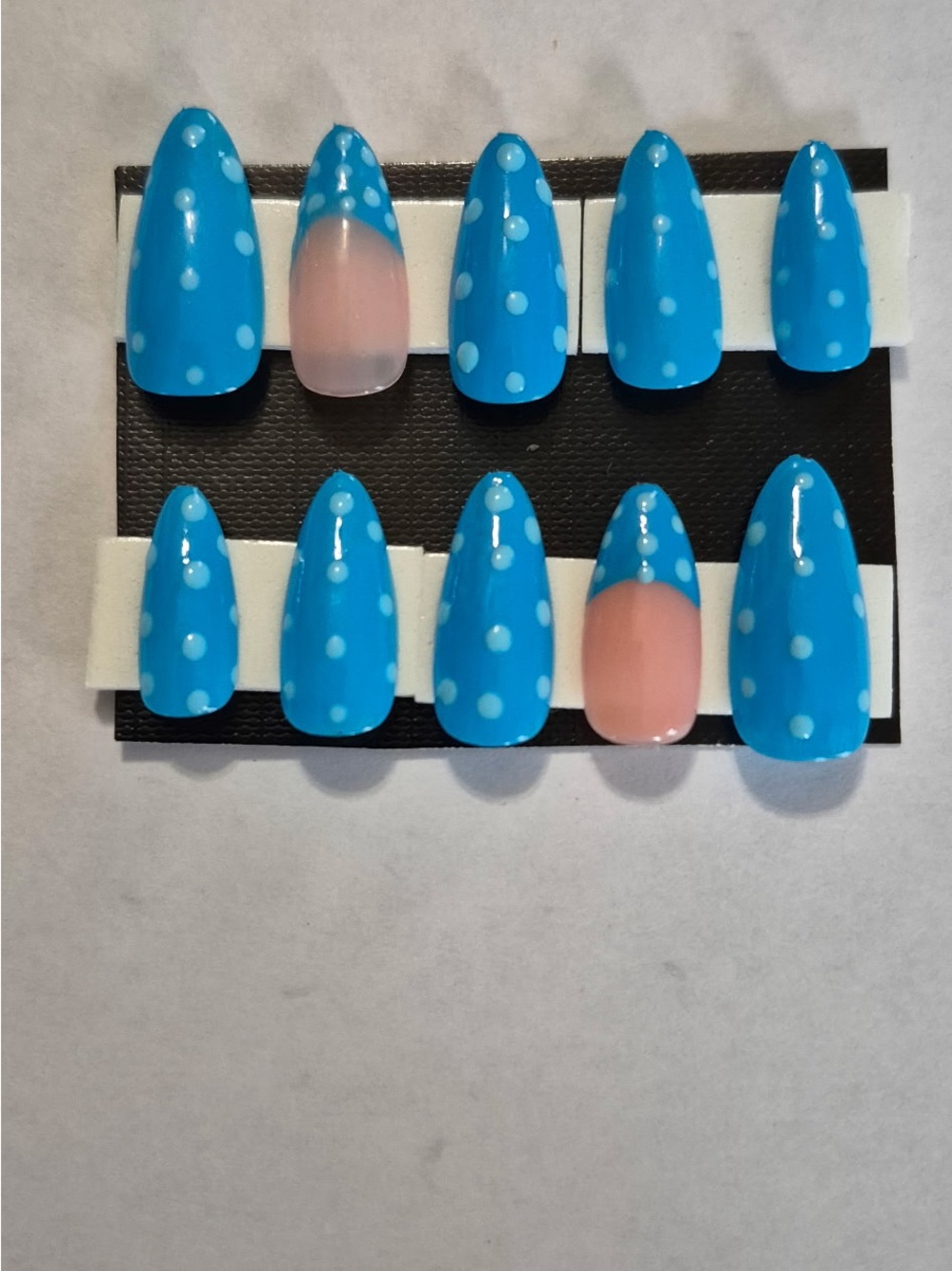 Blue Polka Dot Press-On Nail Set
